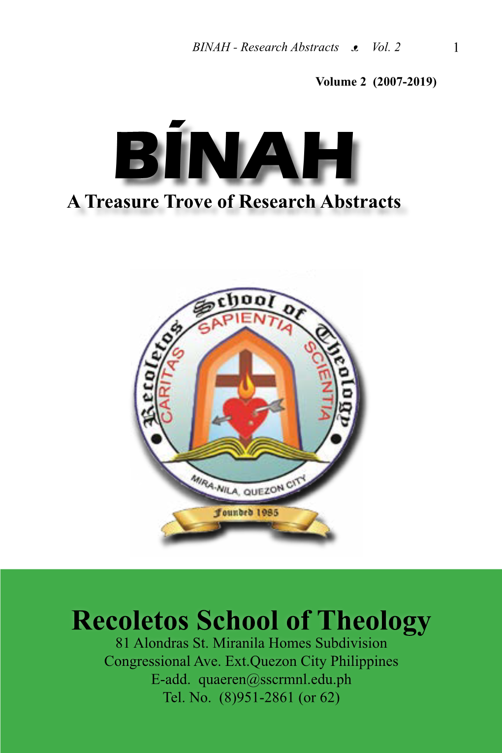 BÍNAH a Treasure Trove of Research Abstracts