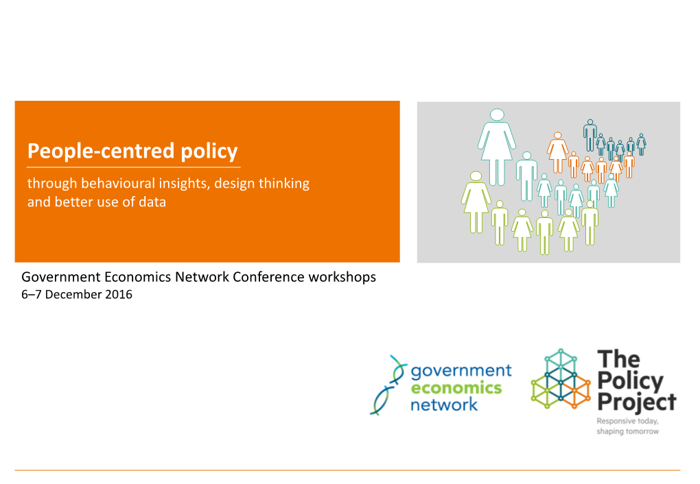 People-Centred Policy Through Behavioural Insights, Design Thinking and Better Use of Data