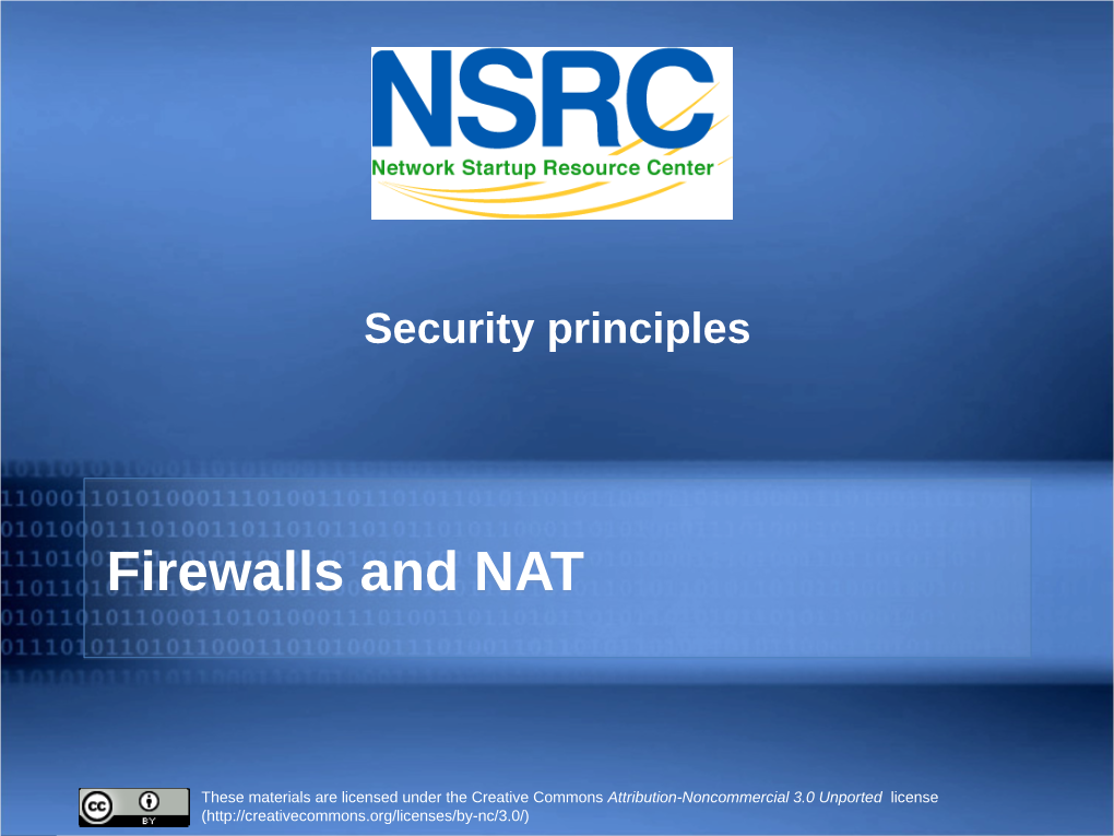 Firewalls and NAT