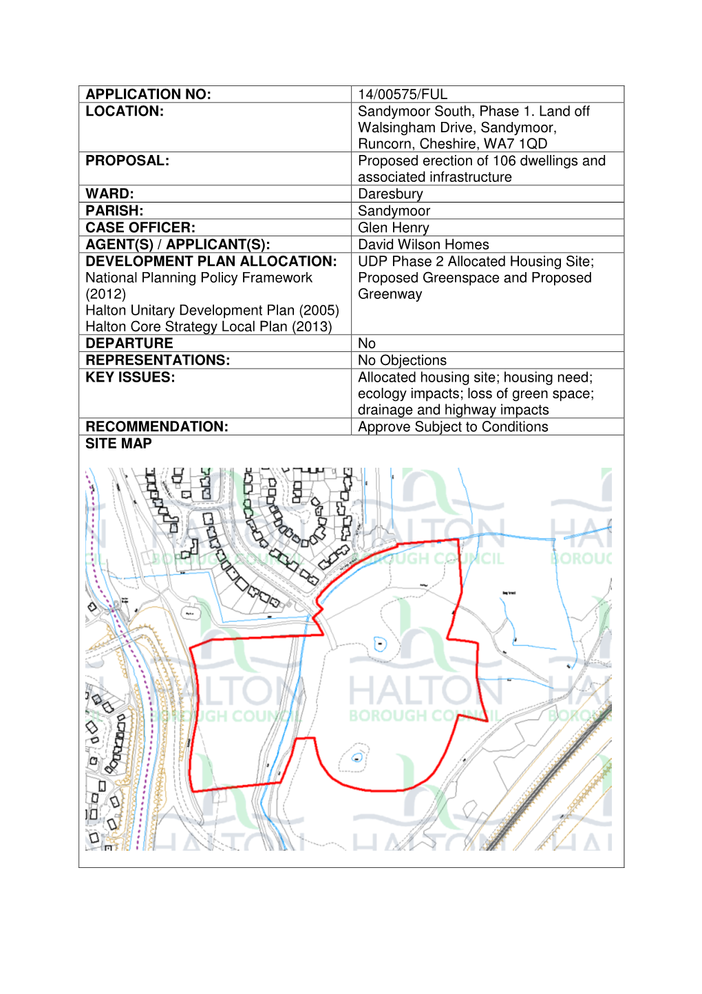 14/00575/FUL LOCATION: Sandymoor South, Phase 1. Land