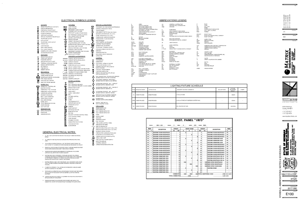 Electrical Symbols Legend Abbreviations Legend