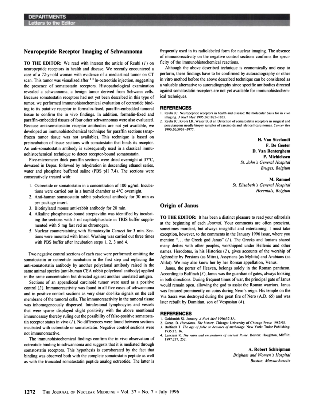 Origin of Janus Neuropeptidereceptorimagingof