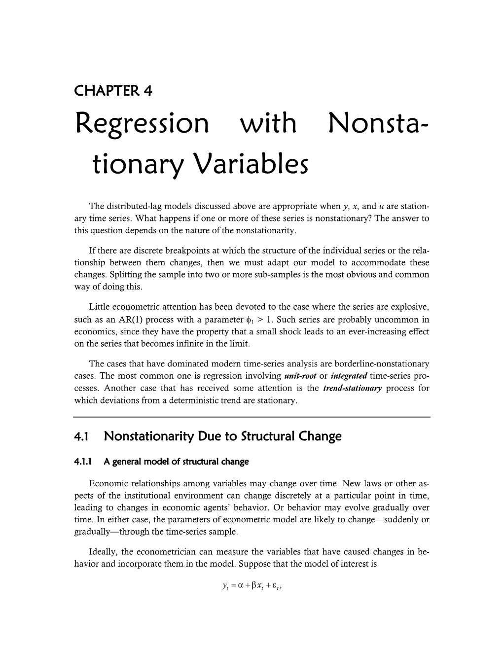 Regression with Non-Stationary Variables