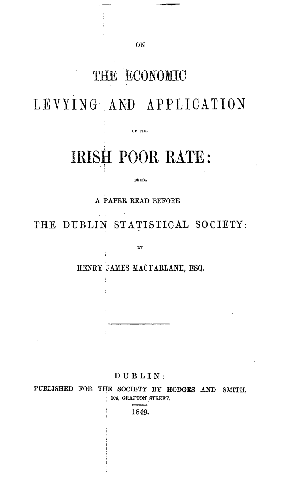 Irish Poor Rate