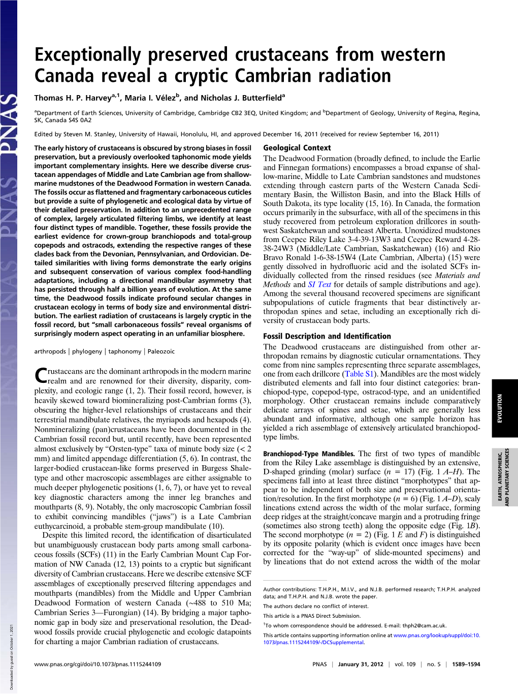 Exceptionally Preserved Crustaceans from Western Canada Reveal a Cryptic Cambrian Radiation