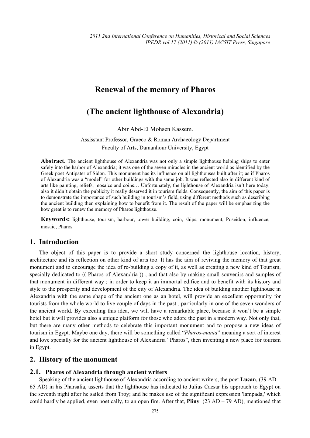 Renewal of the Memory of Pharos (The Ancient Lighthouse Of