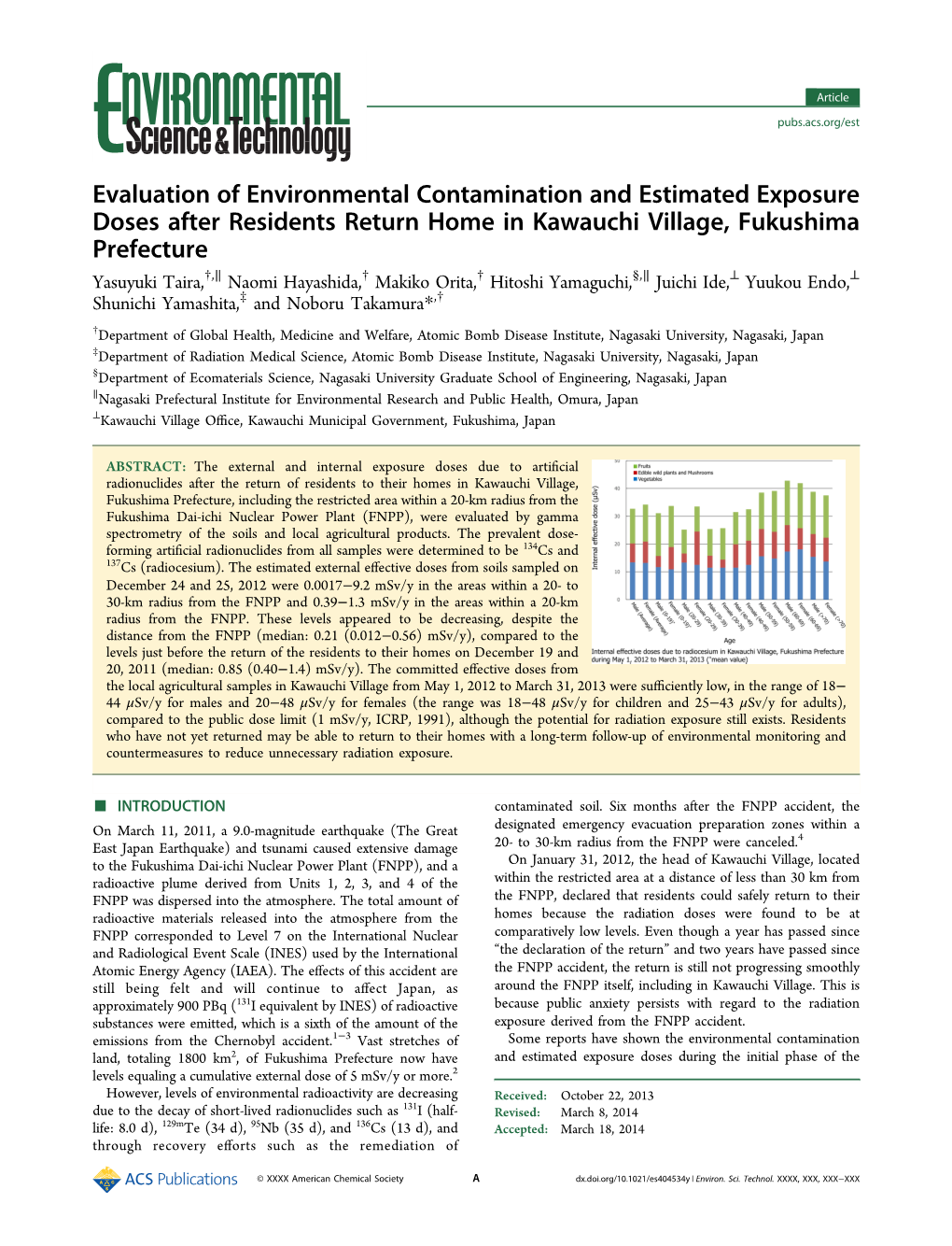 Evaluation of Environmental Contamination and Estimated