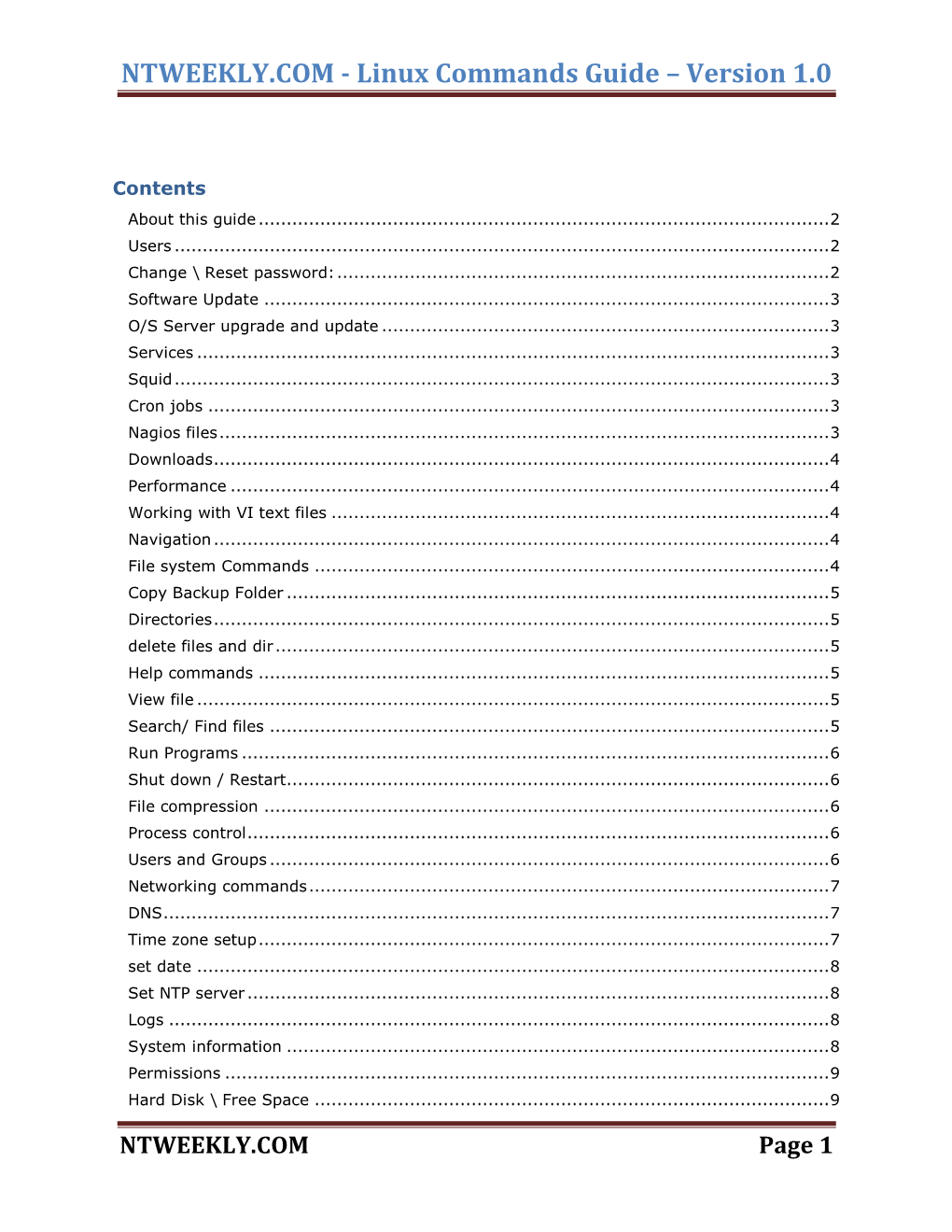 Linux Commands Guide – Version 1.0