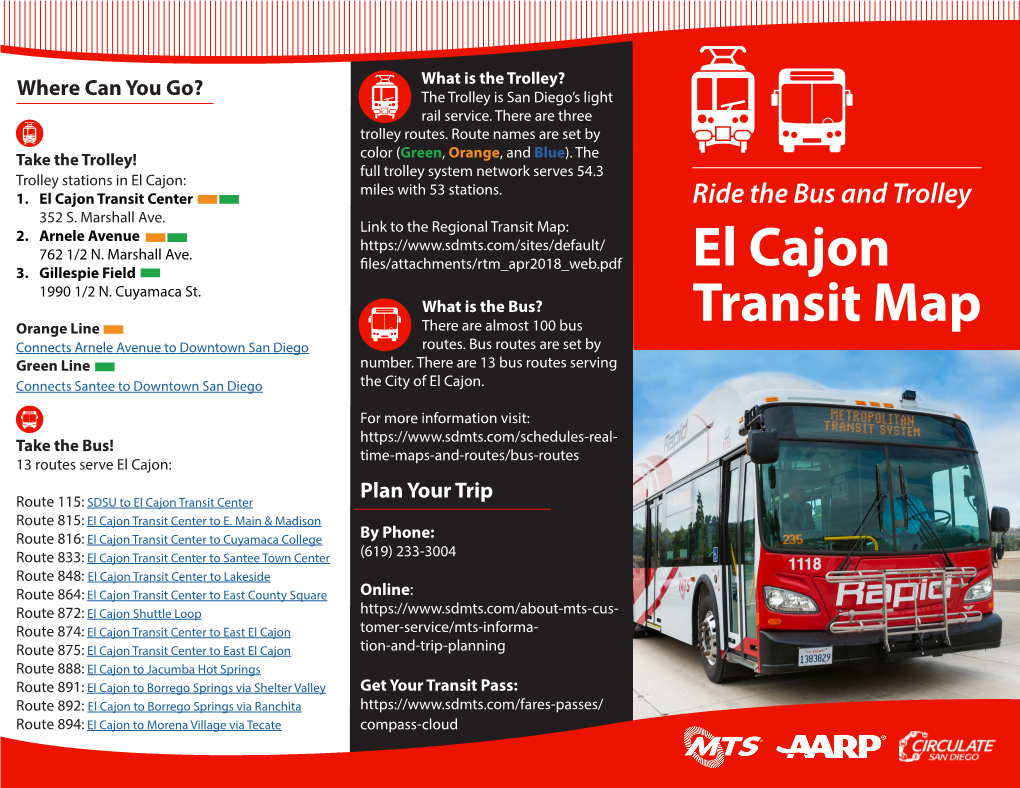El Cajon Transit Center Ride the Bus and Trolley 352 S