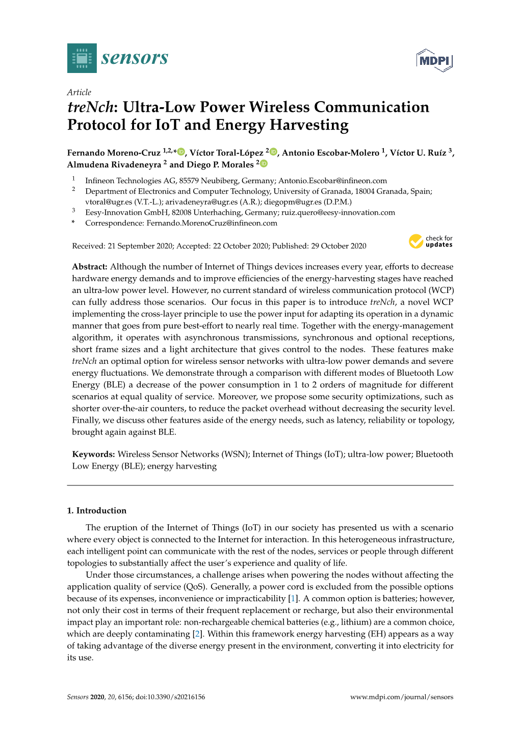 Ultra-Low Power Wireless Communication Protocol for Iot and Energy Harvesting