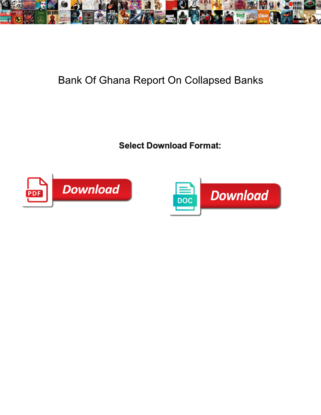 Bank of Ghana Report on Collapsed Banks Briatore