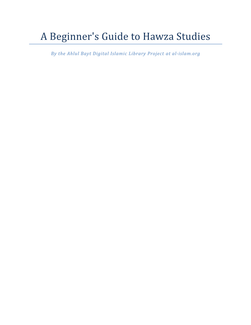 A Beginner's Guide to Hawza Studies