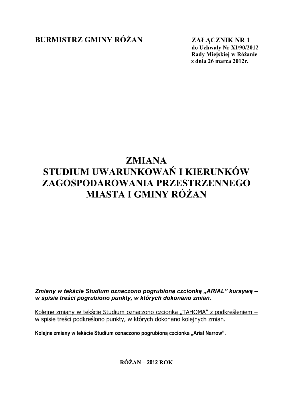 Studium Gminy Rozan III 28.03.2012 Ostat Nr