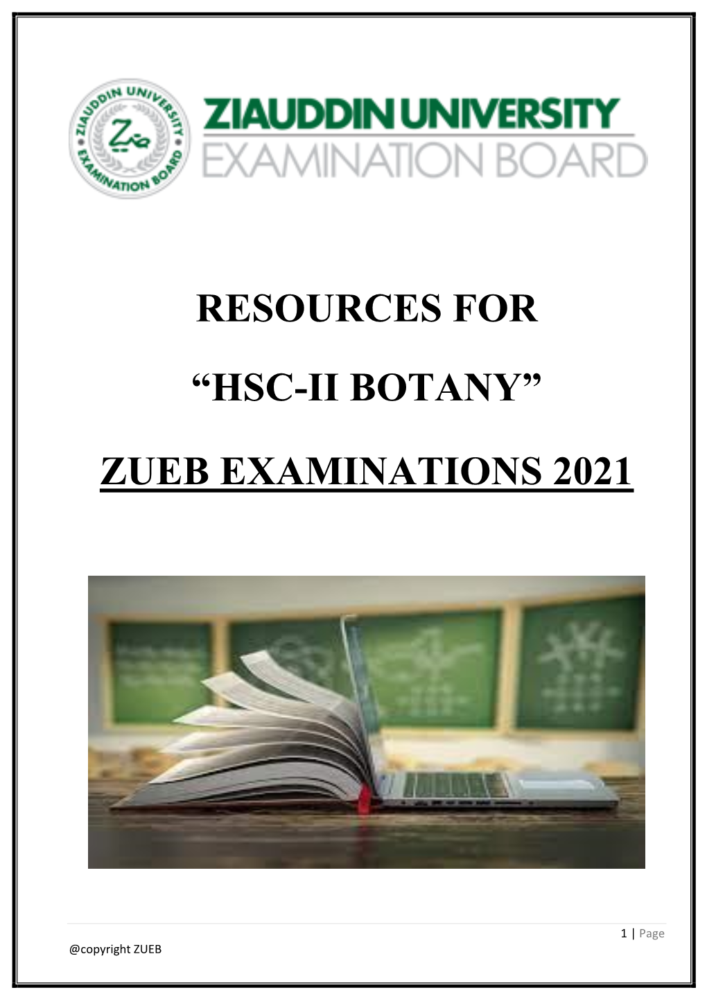 Resources for “Hsc-Ii Botany” Zueb Examinations 2021