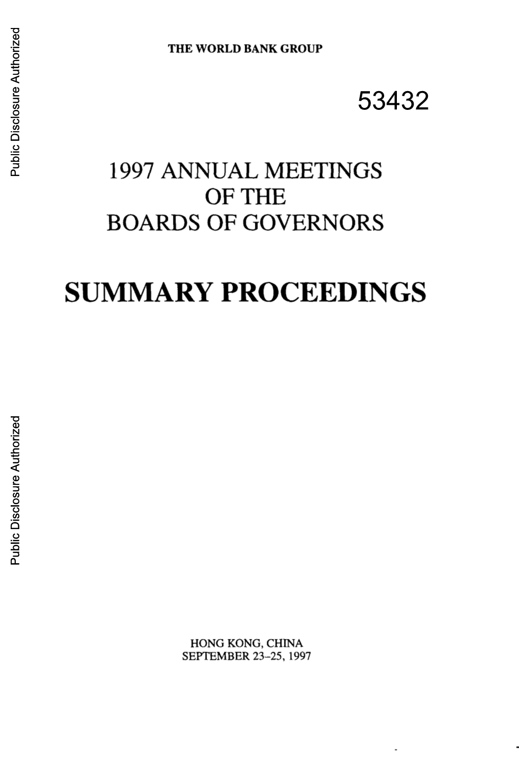 1997 Annual Meetings of the Boards of Governors