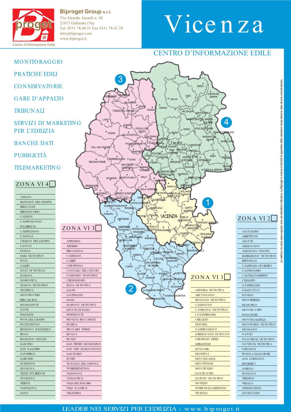 Mappa Cartina Provincia Vicenza Con Azzonamenti