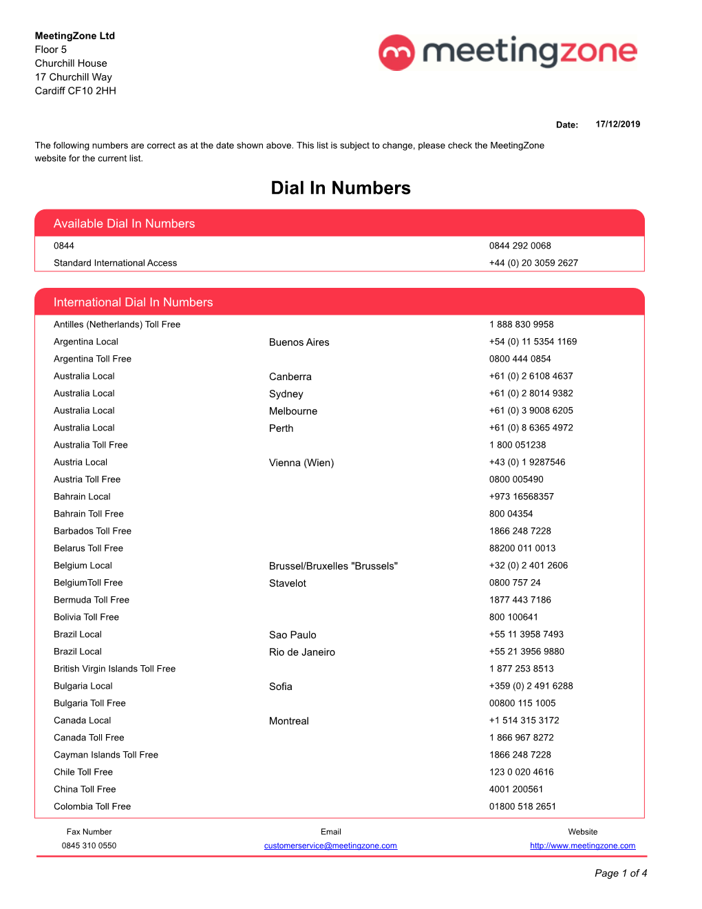 Dial in Numbers