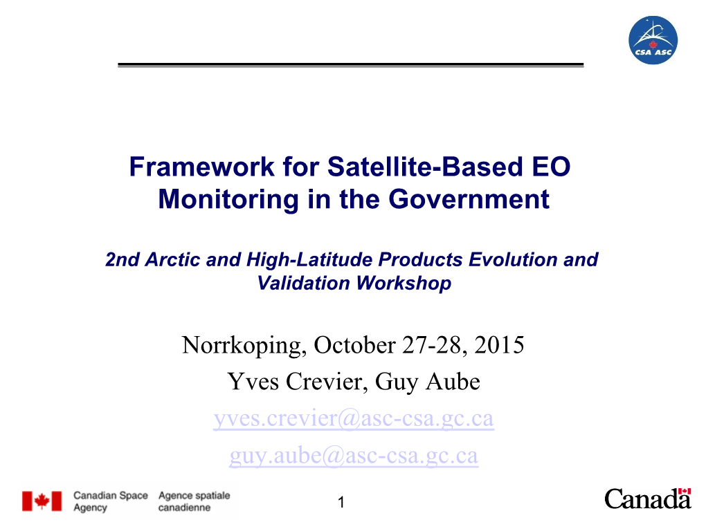Coordination Framework for Satellite-Based EO Monitoring In