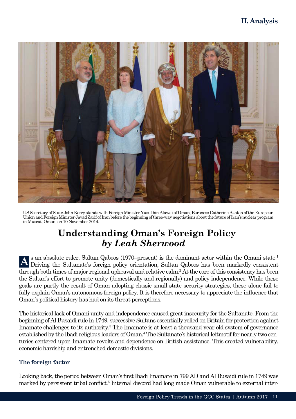 Understanding Oman's Foreign Policy by Leah Sherwood