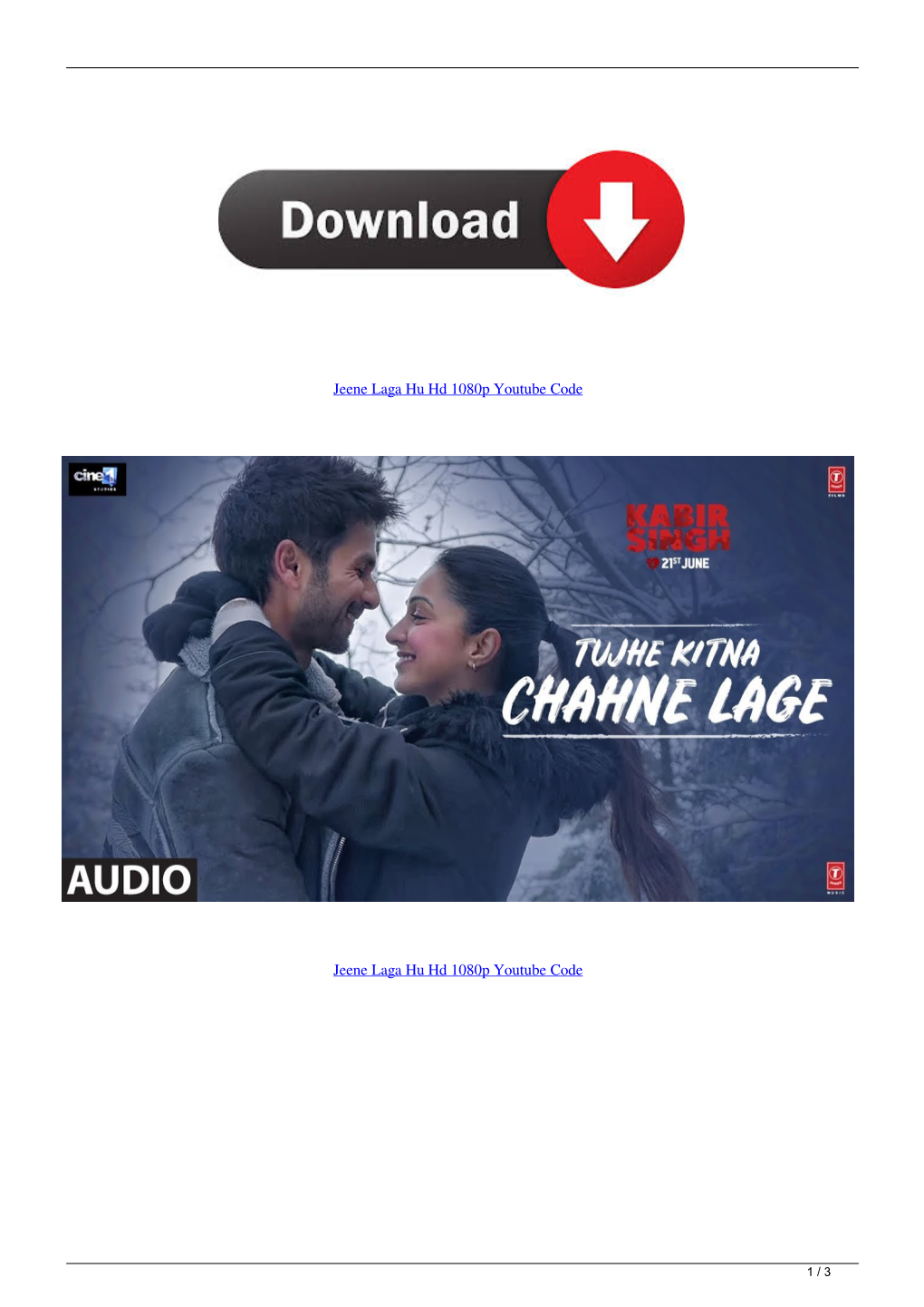 Jeene Laga Hu Hd 1080P Youtube Code