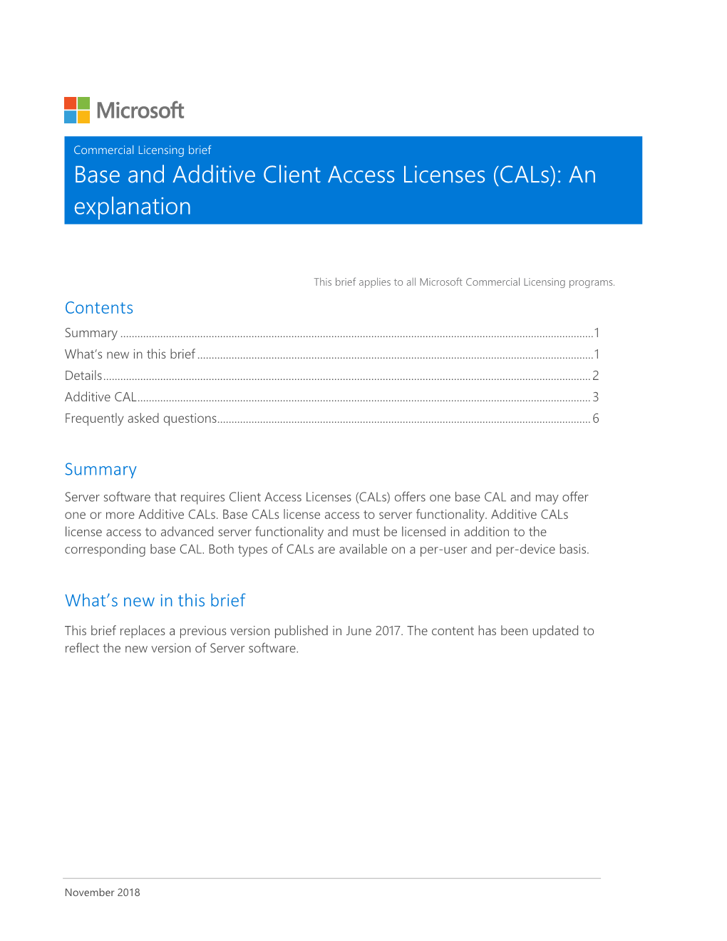 Base and Additive Client Access Licenses (Cals): an Explanation