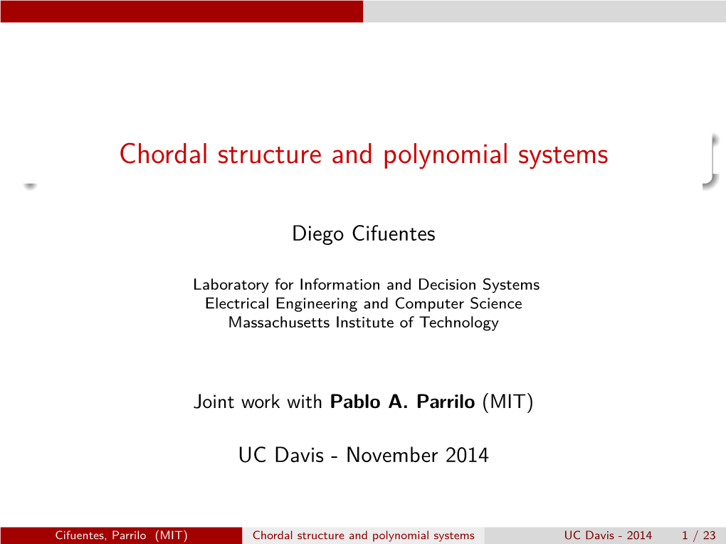 Chordal Structure and Polynomial Systems