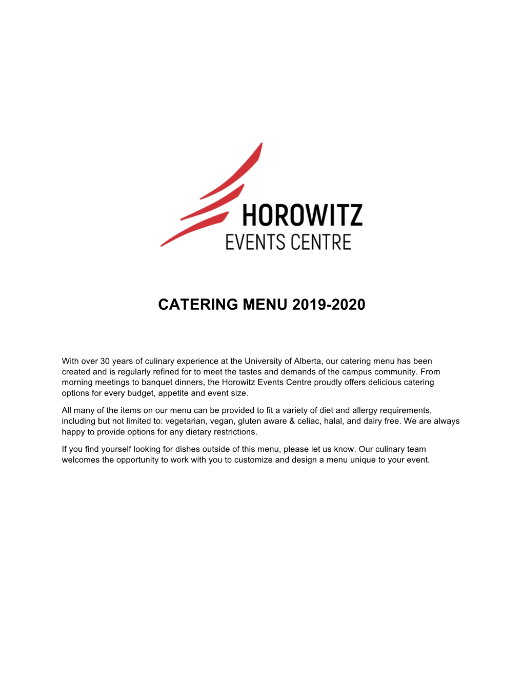 HEC Catering Menu