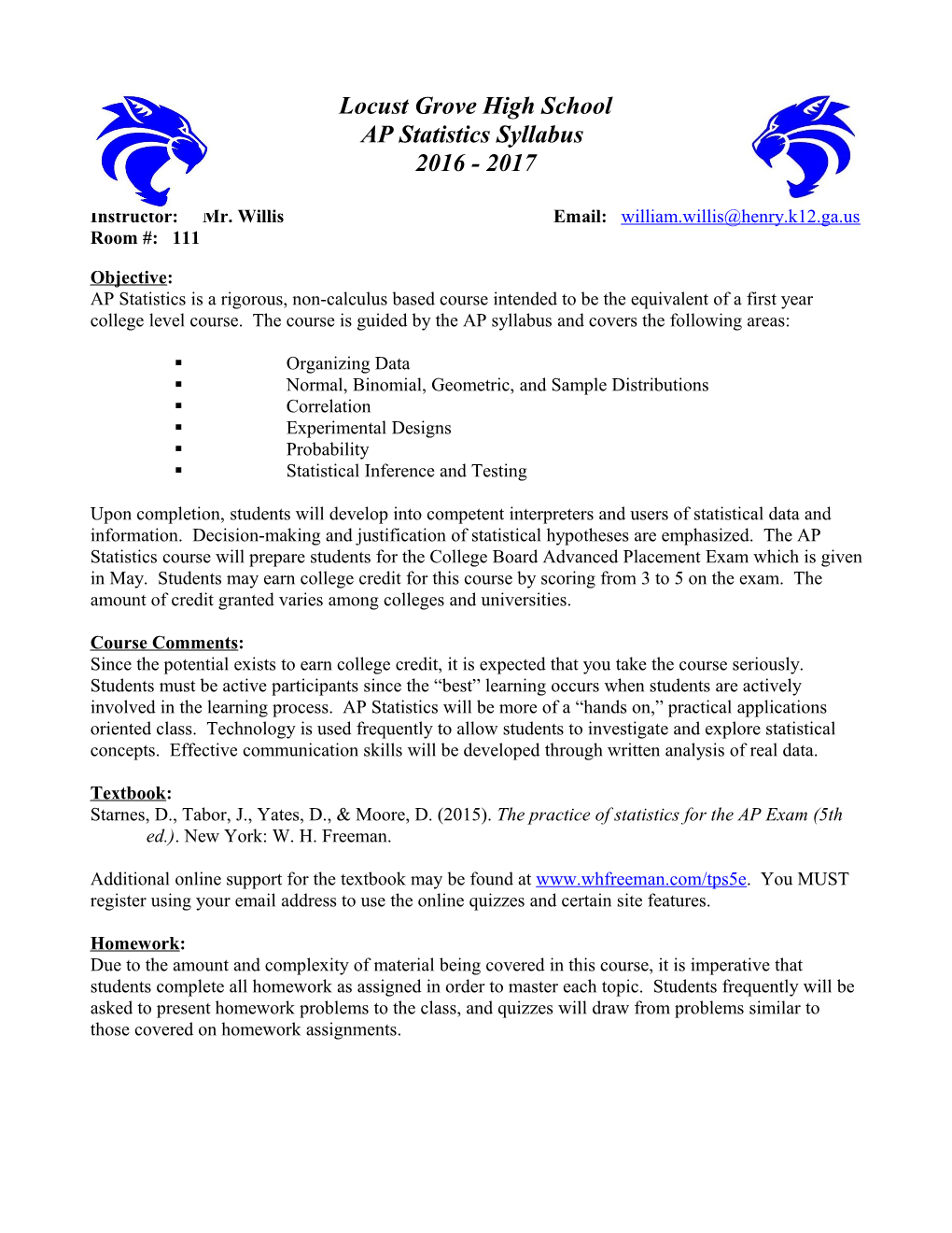 Advanced Placement Statistics