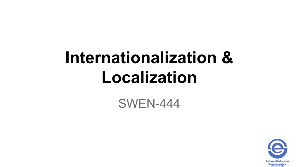 Internationalization & Localization