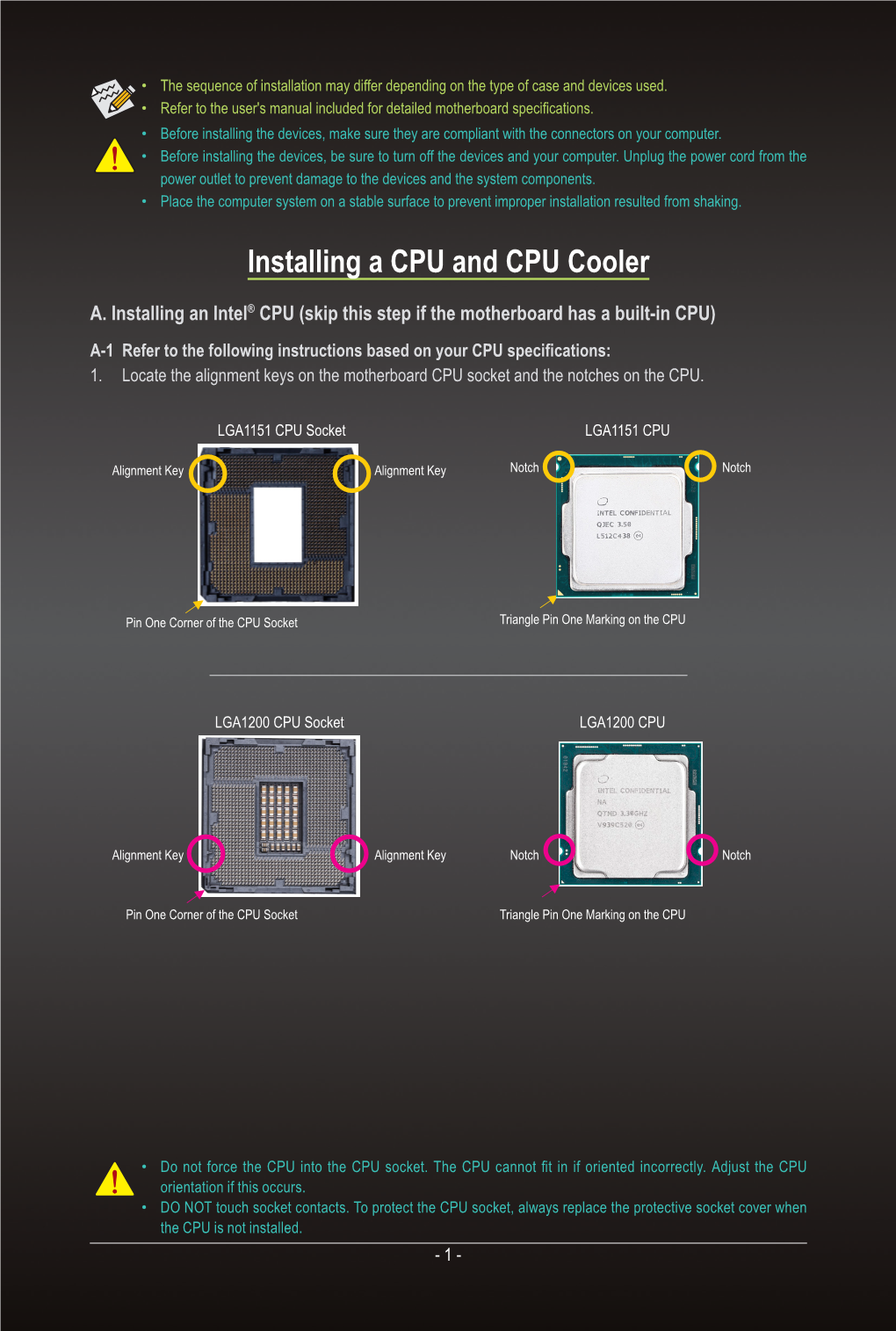 Installing a CPU and CPU Cooler