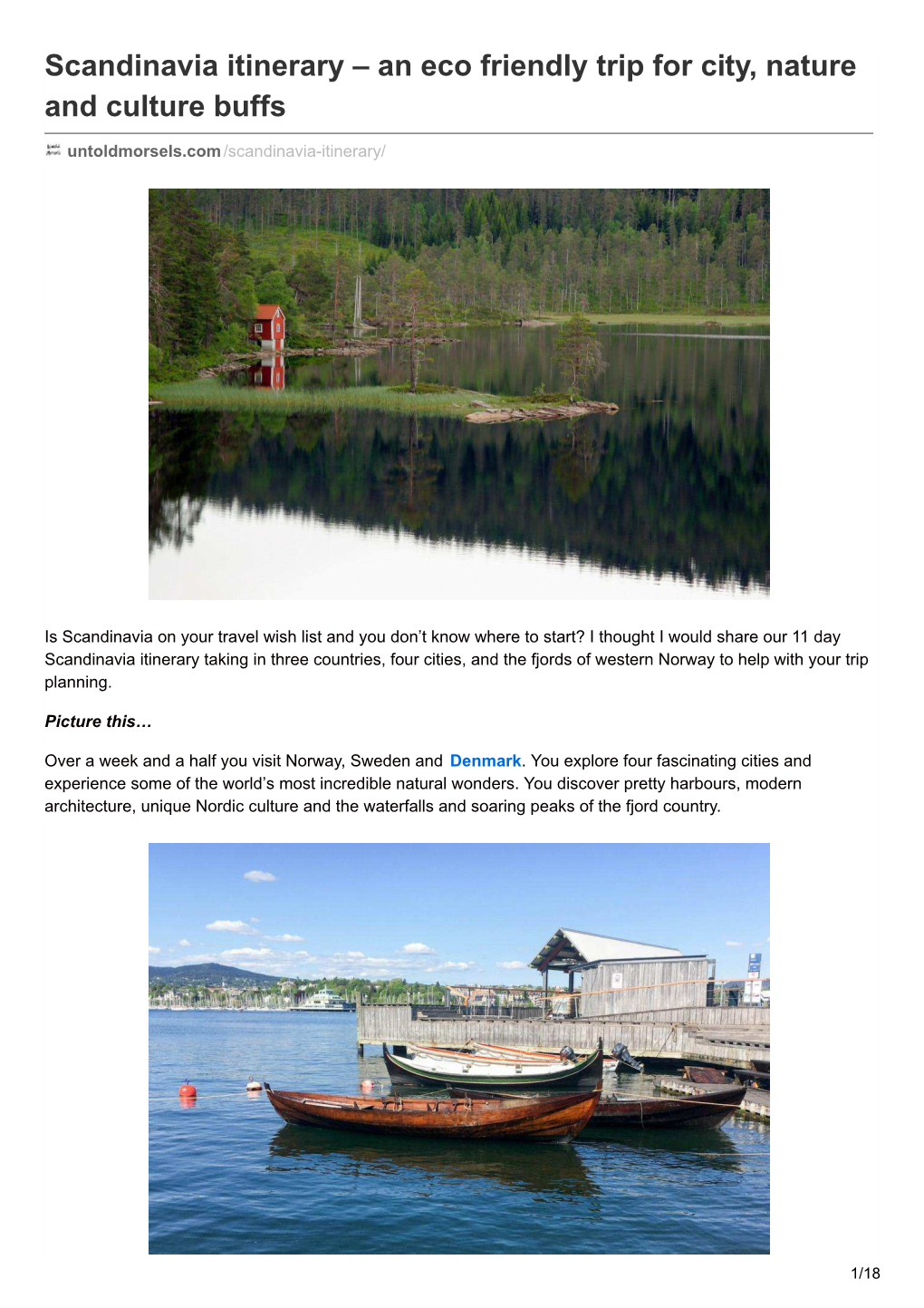 Scandinavia Itinerary – an Eco Friendly Trip for City, Nature and Culture Buffs