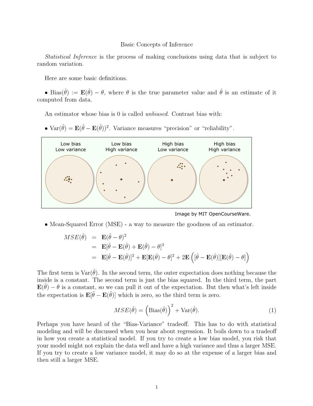 15.075 Notes, Basic Concepts of Inference