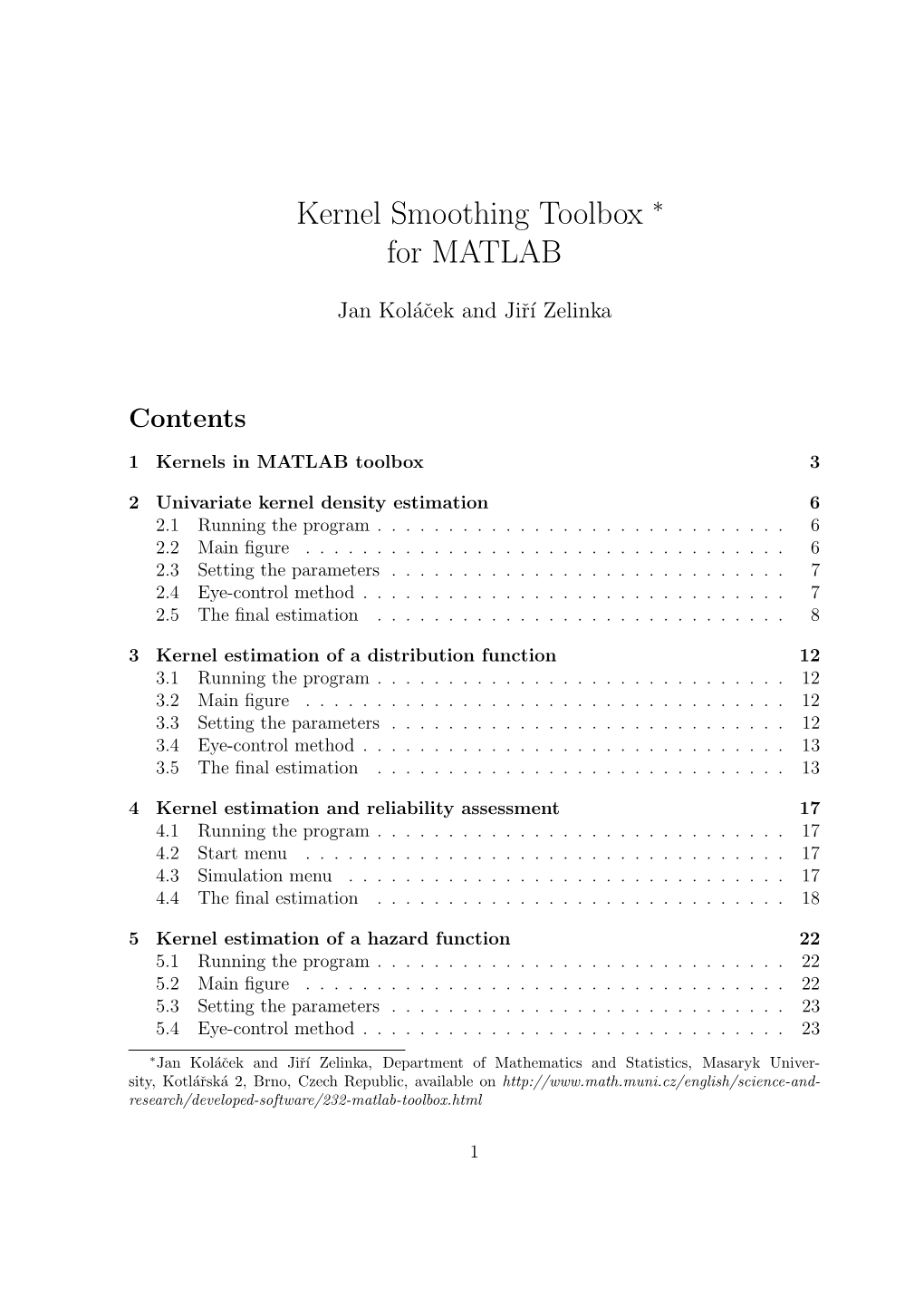 Kernel Smoothing Toolbox for MATLAB