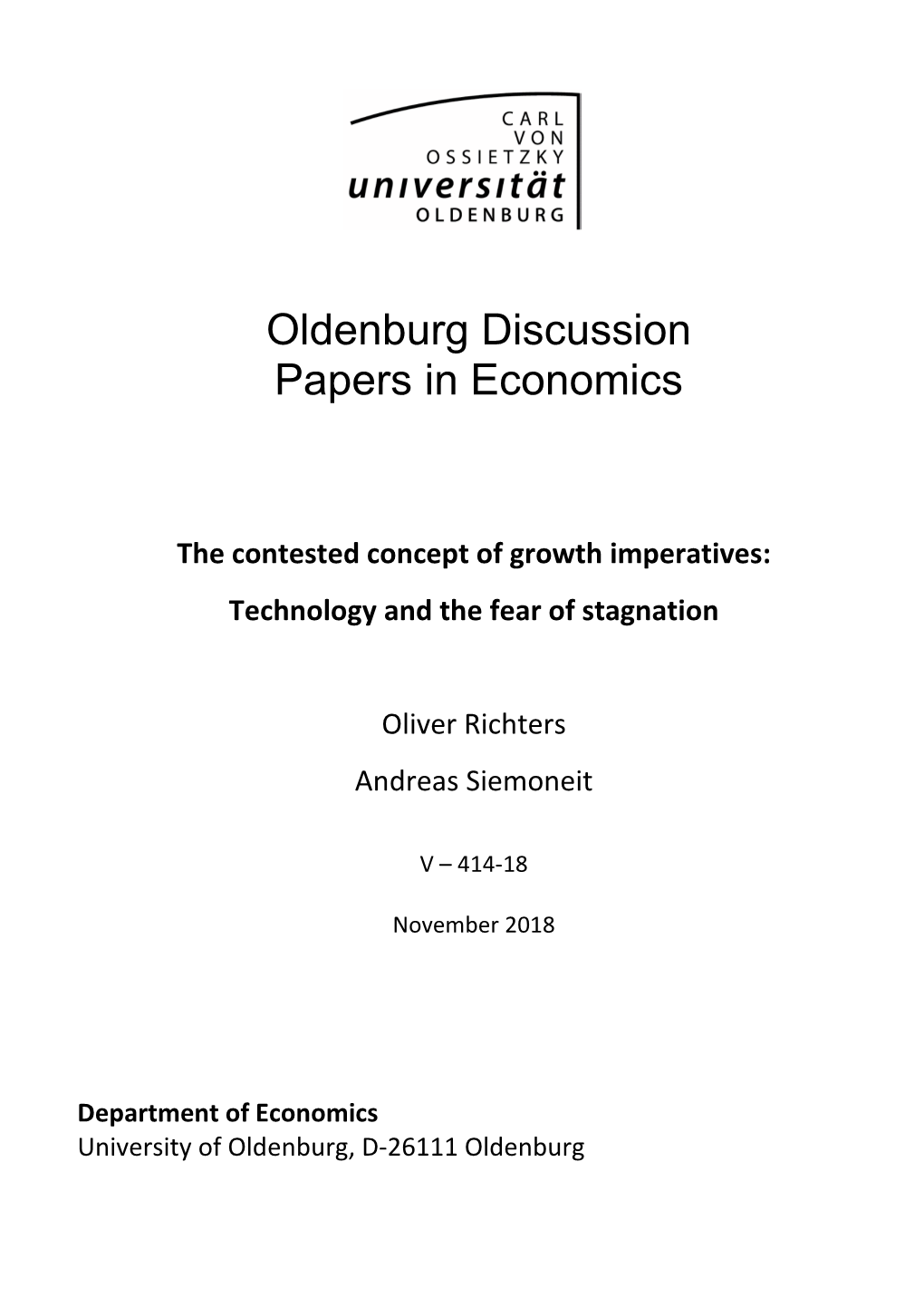 The Contested Concept of Growth Imperatives: Technology and the Fear of Stagnation