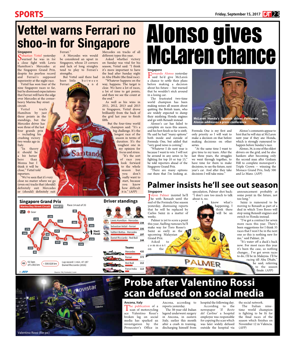 Alonso Gives Mclaren Chance