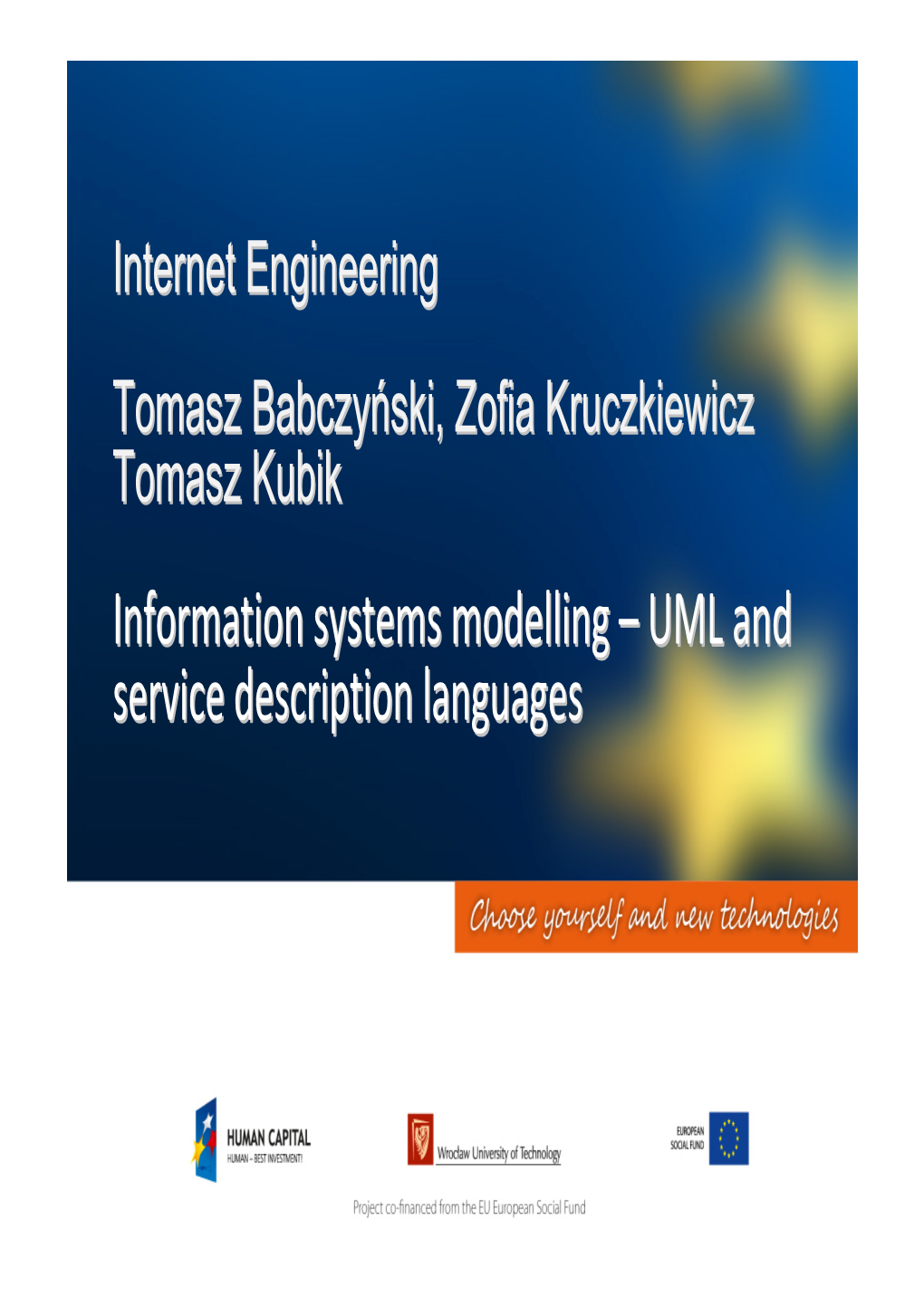 Information Systems Modelling – UML and Service Description Languages