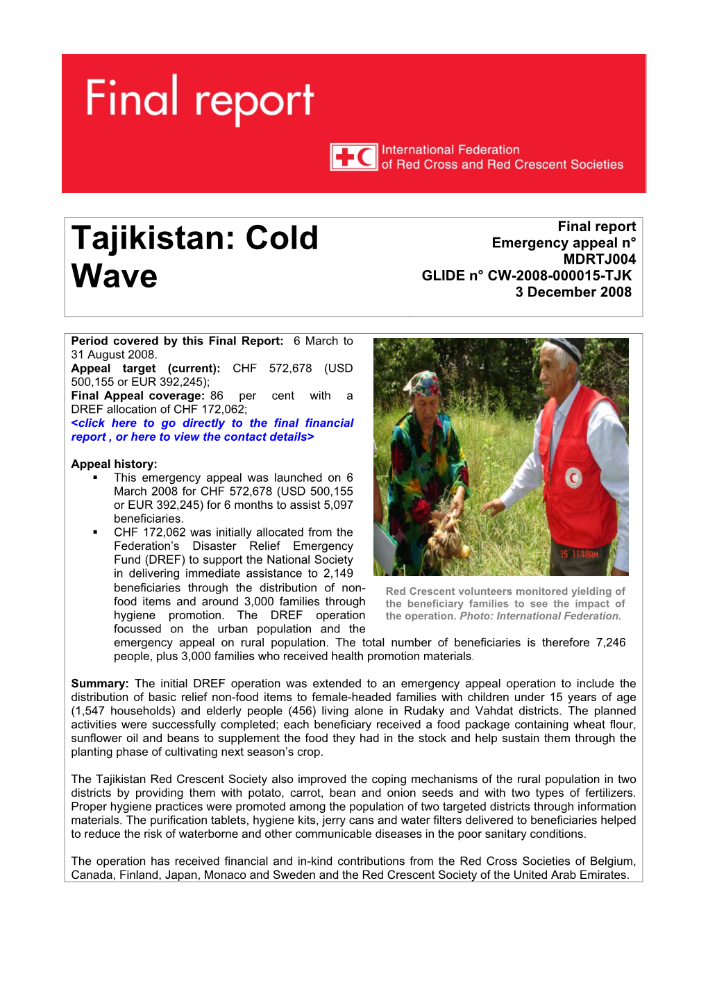 Tajikistan: Cold Wave