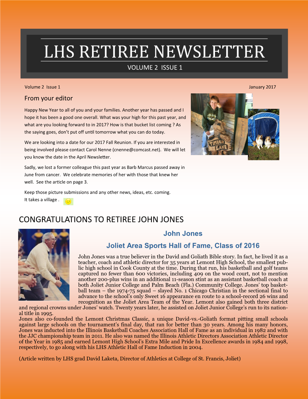 Lhs Retiree Newsletter Volume 2 Issue 1