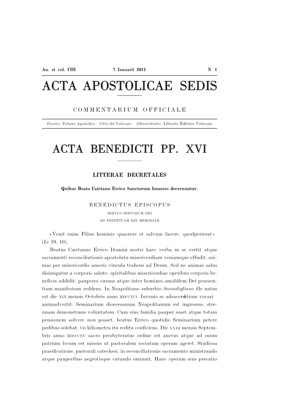 Acta Apostolicae Sedis