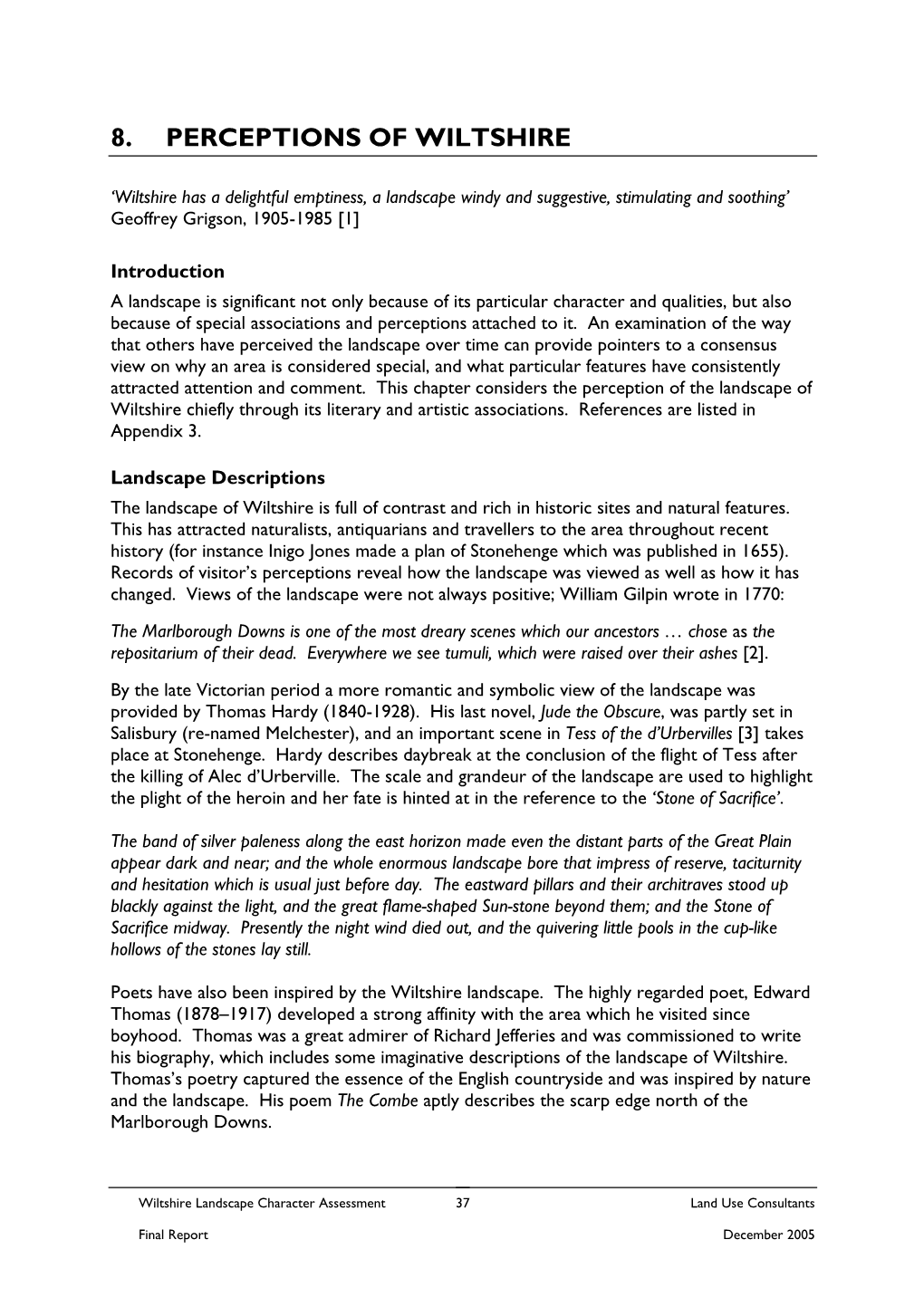 8. Perceptions of Wiltshire