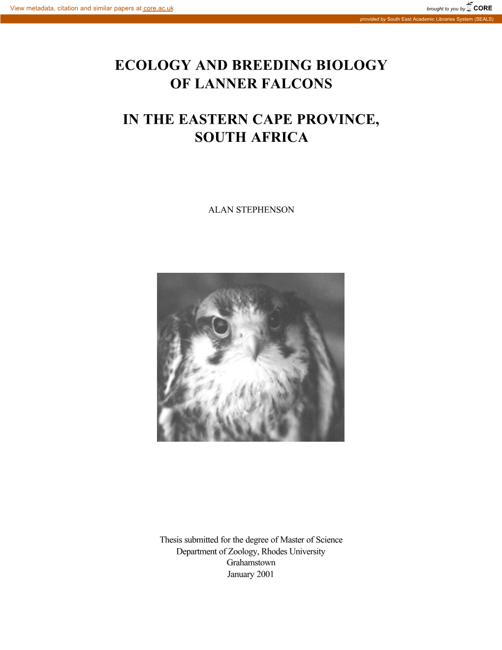 Ecology and Breeding Biology of Lanner Falcons