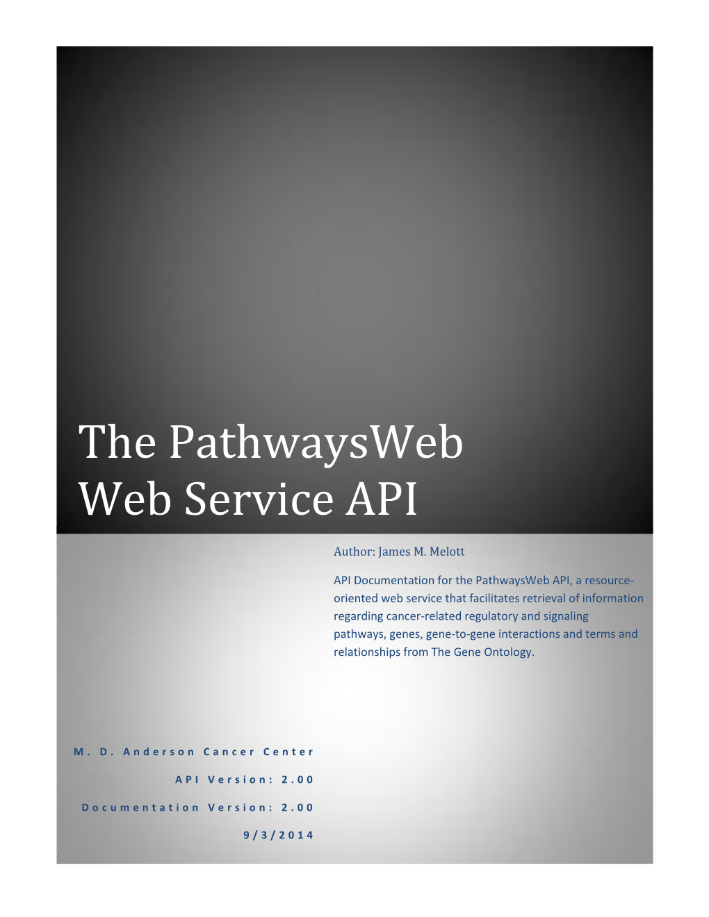 The Pathwaysweb Web Service API