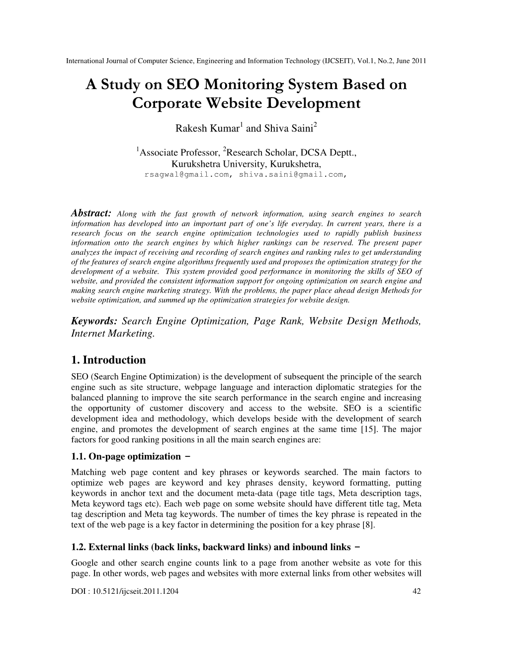 A Study on SEO Monitoring System Based on Corporate Website Development