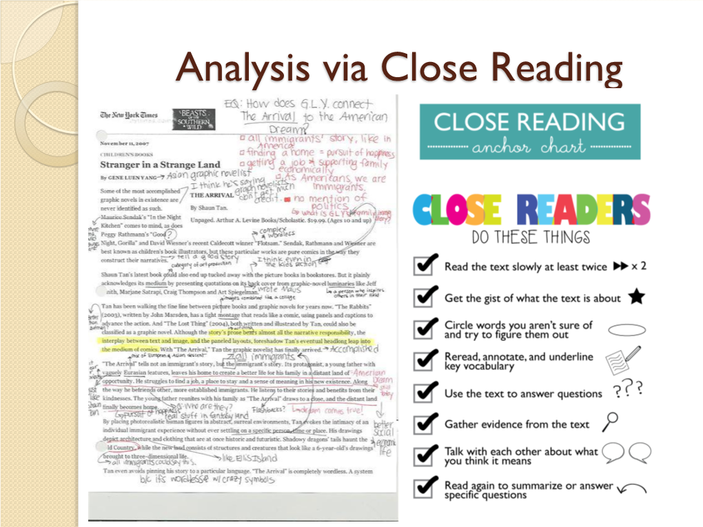 Analysis Via Close Reading