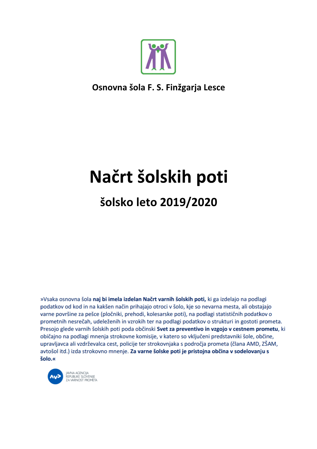 Načrt Šolskih Poti Šolsko Leto 2019/2020