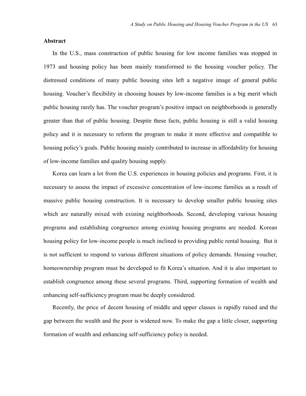 Housing Programs And Financial Structures For Low-Income Households In U