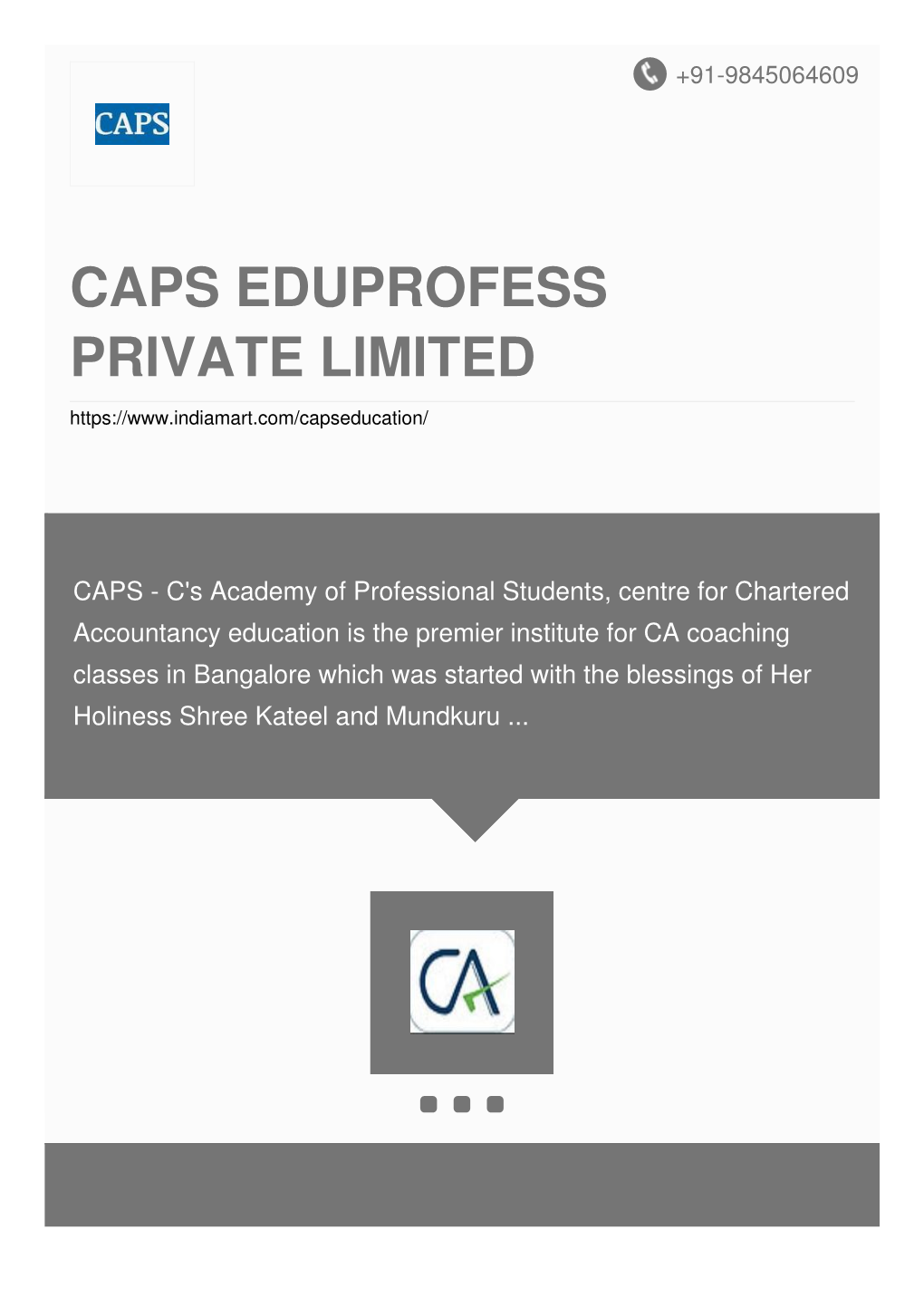 Caps Eduprofess Private Limited