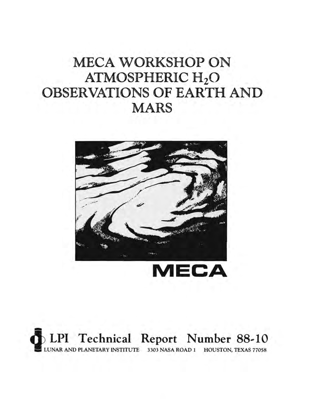 MECA Workshop on Atmospheric H2O Observations of Earth and Mars