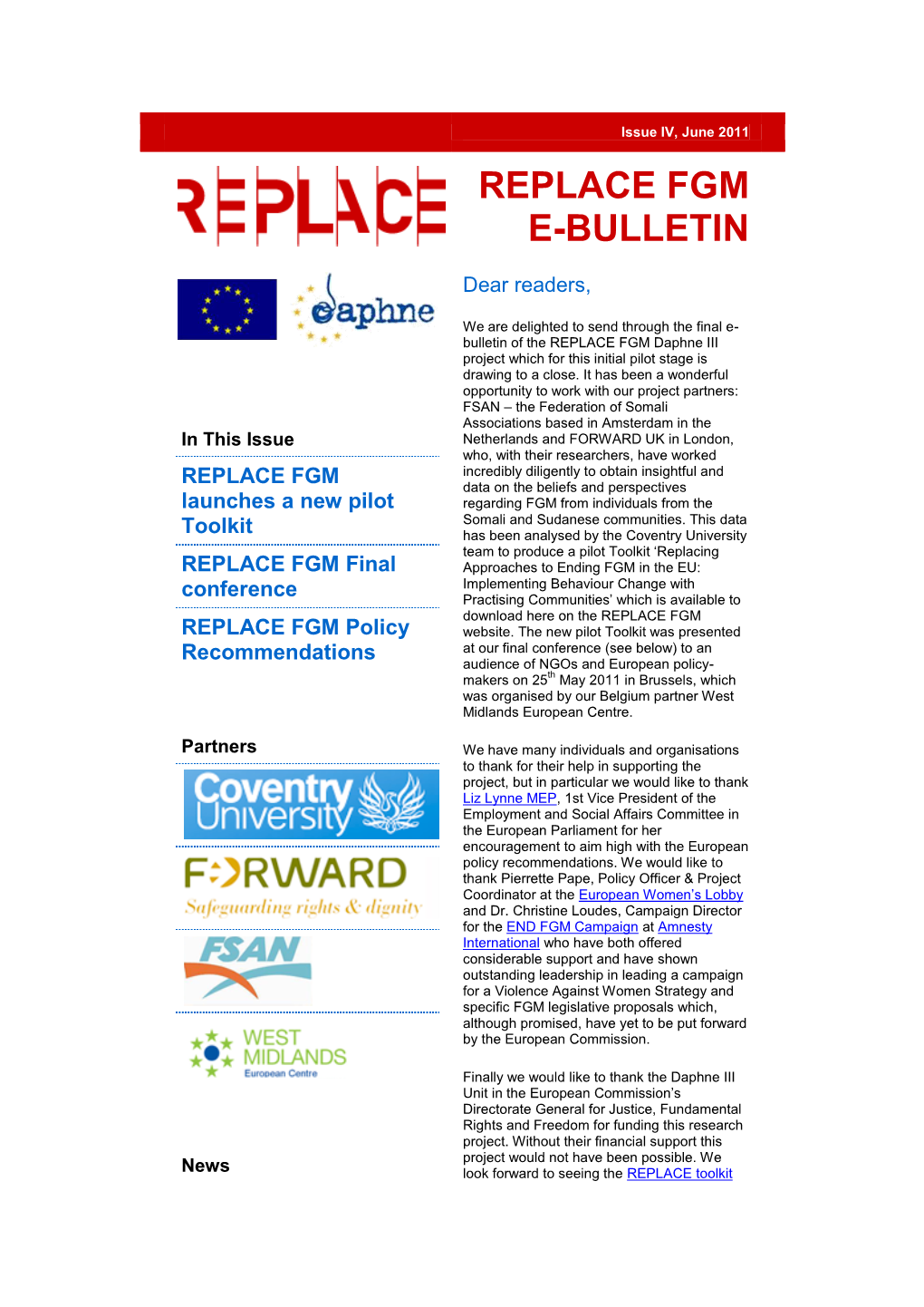 Replace Fgm E-Bulletin