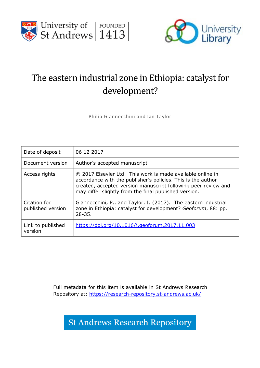 The Eastern Industrial Zone in Ethiopia: Catalyst for Development?